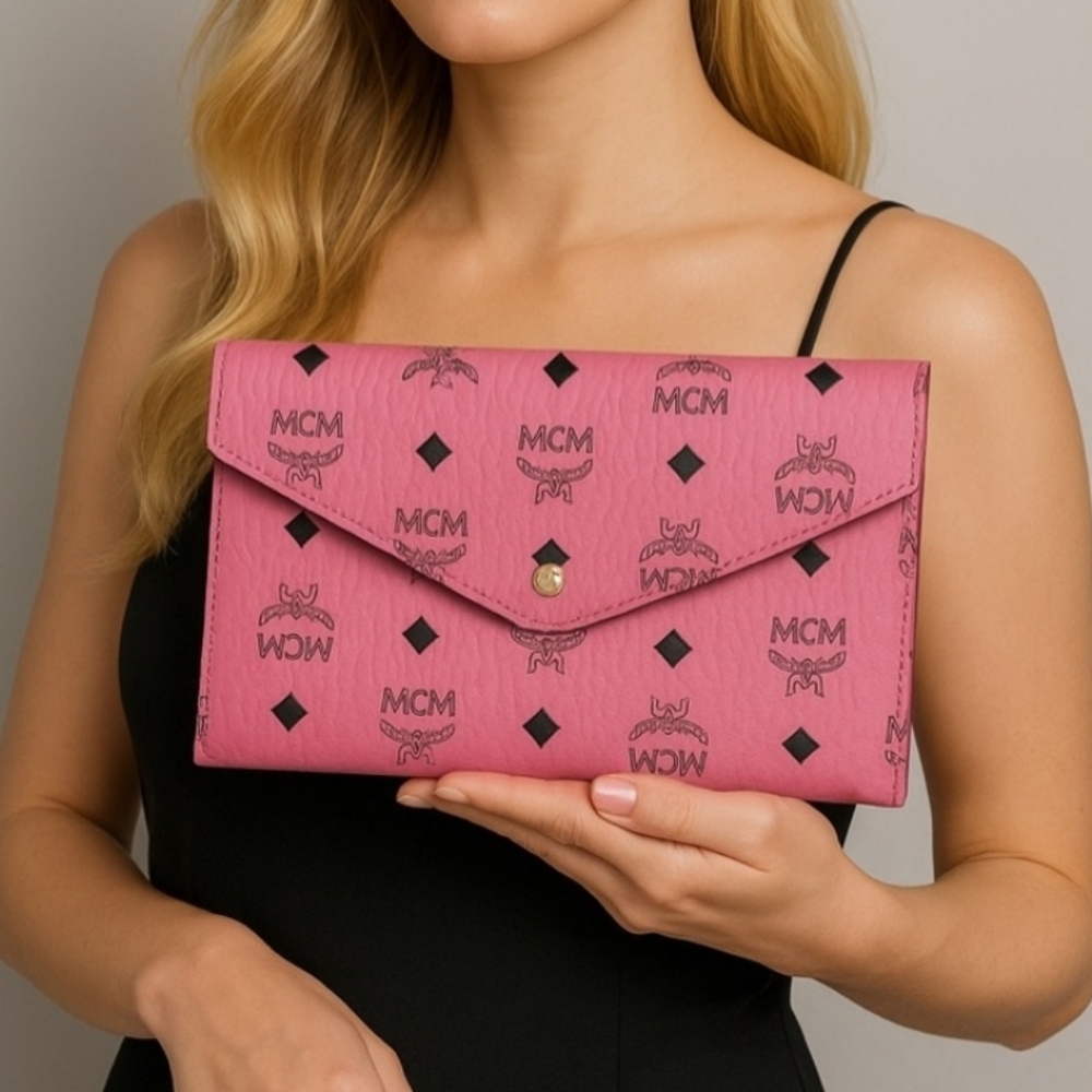 MCM Visetos Envelope Clutch, Plus Bonus Items - Picture 2 of 12